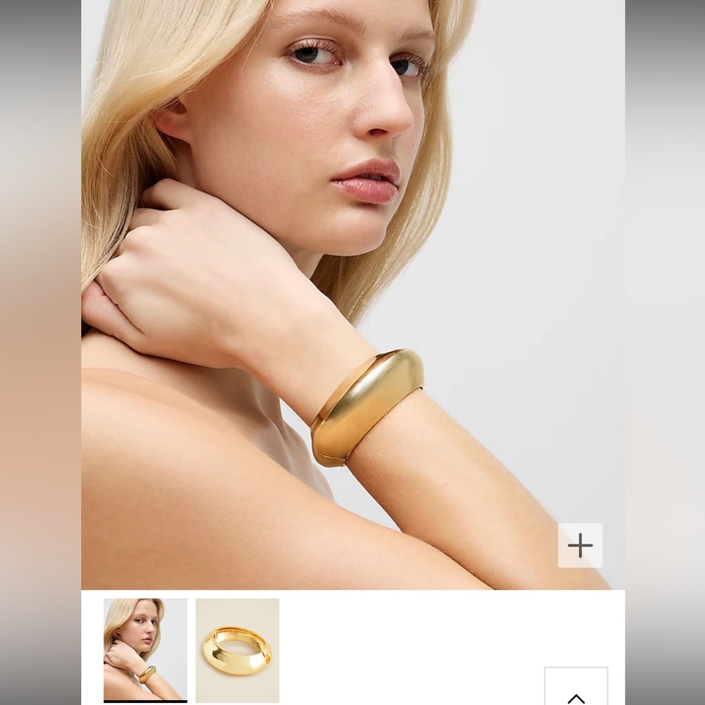 J.Crew Hinge Cuff Bracelet Gold NWOT Sm/Med